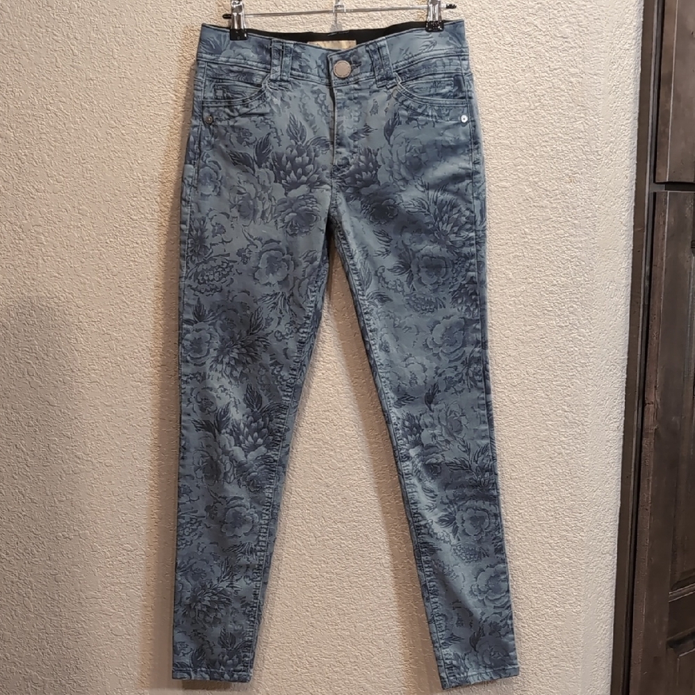 Democracy Floral Blue Stretch Jeans